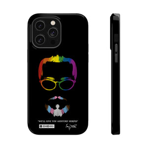 Tory Doctor's "Auditory Herpes" MagSafe Tough iPhone Case - LGBTQIA+ (Black Background)