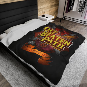 OBP Crest Velveteen Plush Blanket - Black