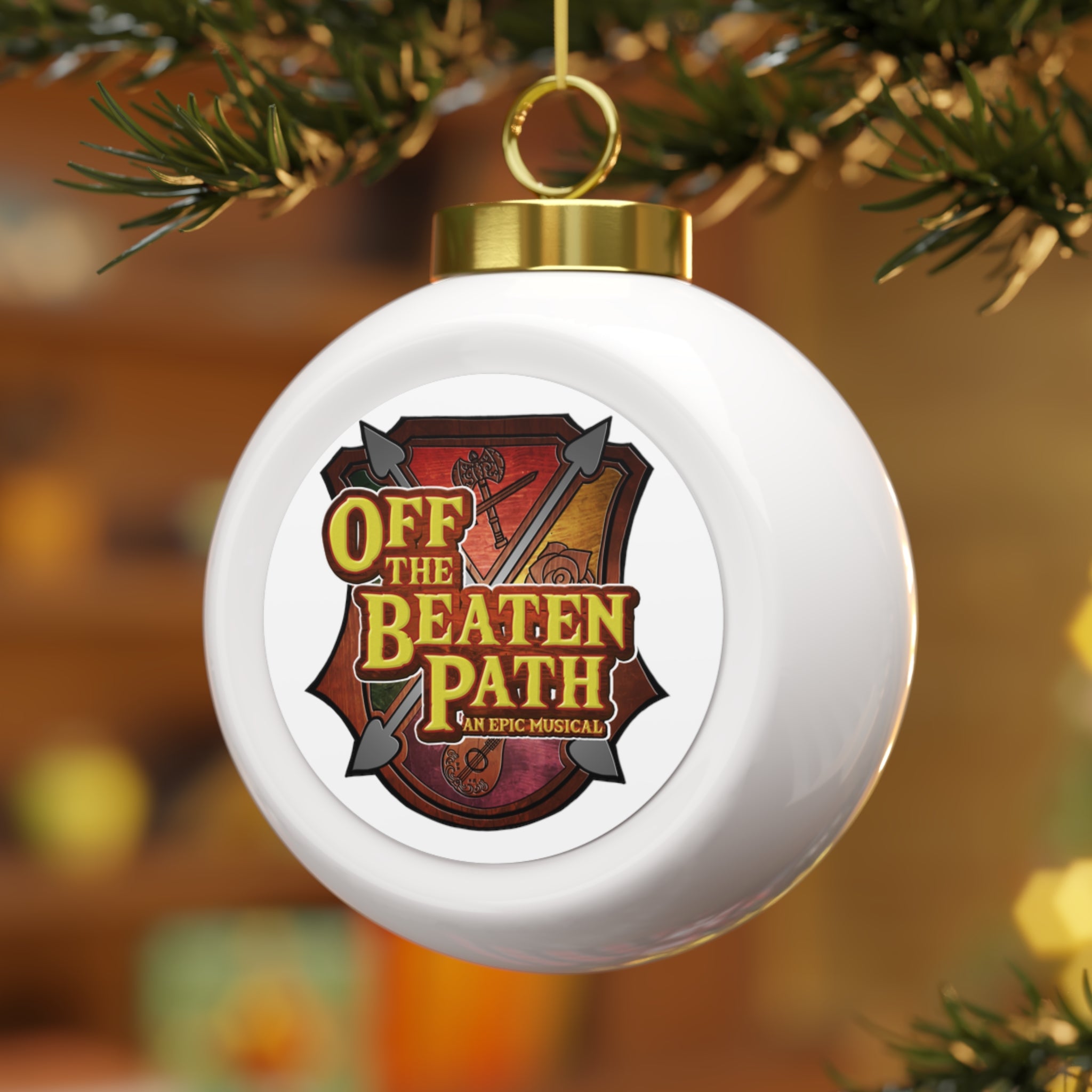 OBP Crest Christmas Ball Ornament - White
