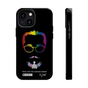 Tory Doctor's "Auditory Herpes" MagSafe Tough iPhone Case - LGBTQIA+ (Black Background)