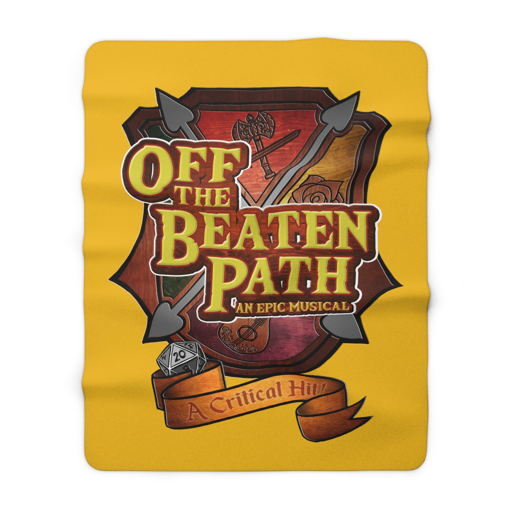 OBP Crest Sherpa Fleece Blanket - Yellow