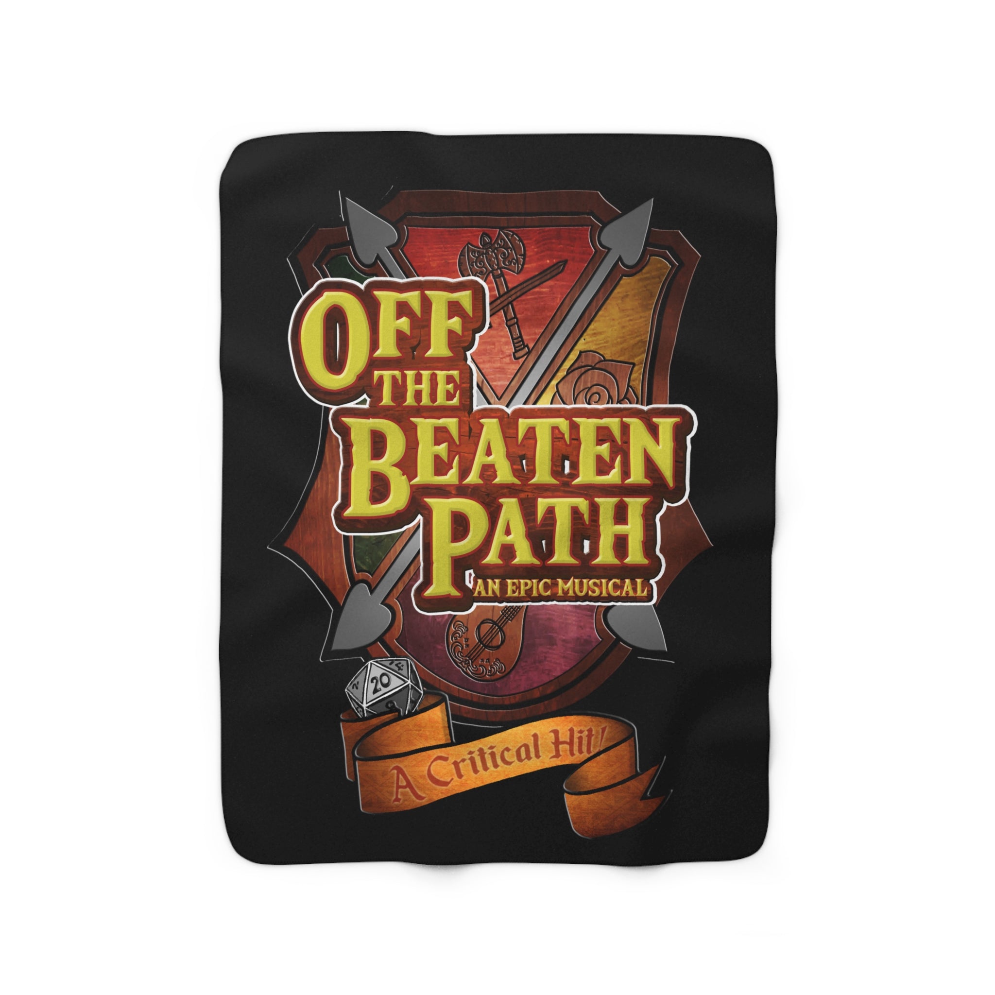 OBP Crest Sherpa Fleece Blanket - Black