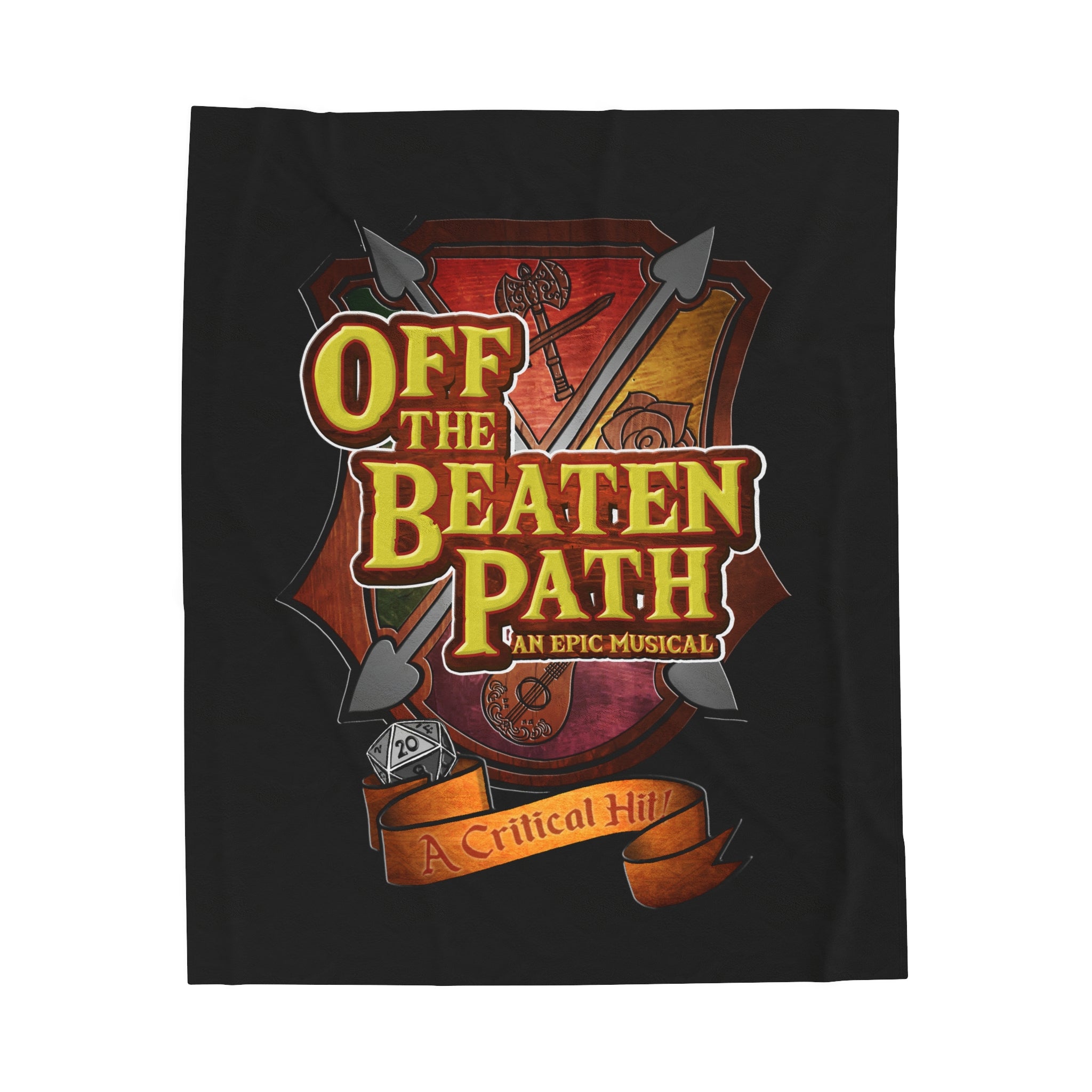 OBP Crest Velveteen Plush Blanket - Black